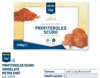 PROFITEROLES SCURO METRO Chef conf. 1,1 kg (8 porzioni)