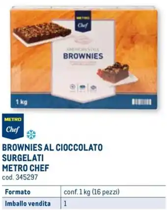 Metro BROWNIES AL CIOCCOLATO METRO CHEF conf. 1 kg (16 pezzi) offerta