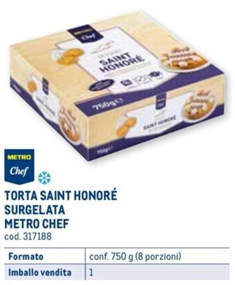 Metro METRO CHEF TORTA SAINT HONORÉ conf. 750 g (8 porzioni) offerta