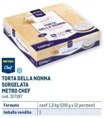 TORTA DELLA NONNA METRO CHEF conf. 1,2 kg (100 g x 12 porzioni)
