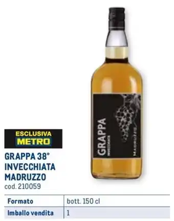 GRAPPA 38° INVECCHIATA MADRUZZO bott. 150 cl