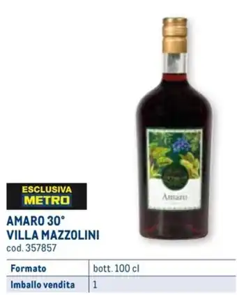 AMARO 30° VILLA MAZZOLINI bott. 100 cl