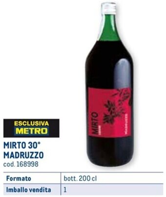 Metro MIRTO 30° MADRUZZO bott. 200 cl offerta