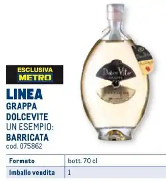 GRAPPA DOLCEVITE BARRICATA bott. 70 cl
