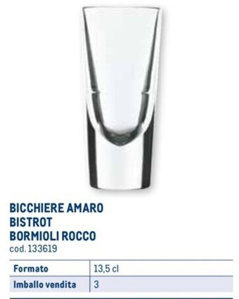 Metro BICCHIERE AMARO BISTROT BORMIOLI ROCCO 13,5 cl offerta