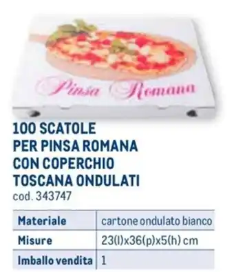 Metro PER PINSA ROMANA CON COPERCHIO TOSCANA ONDULATI 23(1)x36(p)x5(h) cm offerta