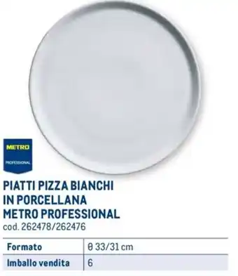 PIATTI PIZZA BIANCHI IN PORCELLANA METRO PROFESSIONAL
