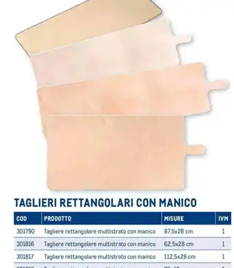 Tagliere rettangolare multistrato con manico 87,5x28 cm