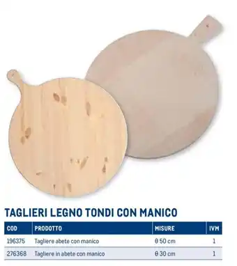 Tagliere Abete Con Manico Ø 50 cm