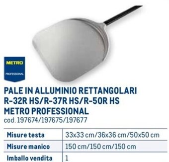 Metro PALE IN ALLUMINIO RETTANGOLARI  33x33 cm offerta