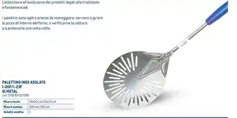 PALETTINO INOX ASOLATO 1-20F/1-23F 20x20 cm/23x23 cm