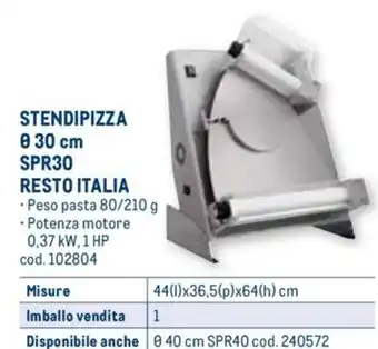 Metro STENDIPIZZA Ø 30 cm SPR30 RESTO ITALIA offerta