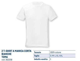 Metro 2 T-SHIRT A MANICA CORTA BIANCHE TOMA S-M-L-XL-XXL offerta