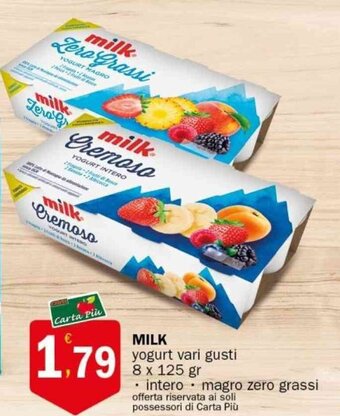 Crai MILK yogurt vari gusti 8 x 125 gr offerta