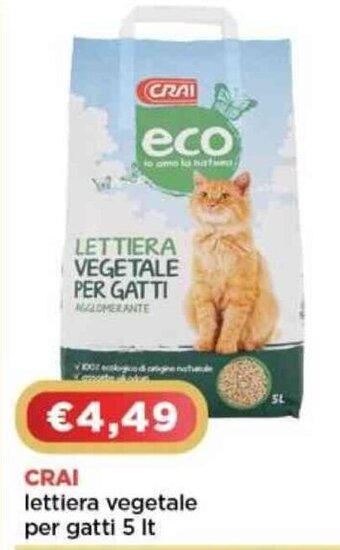 Crai CRAI lettiera vegetale per gatti 5 It offerta