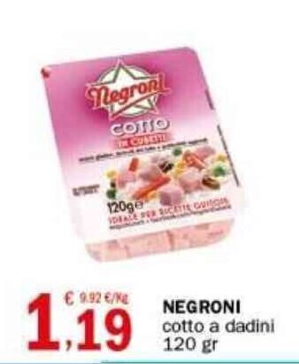Crai NEGRONI cotto a dadini 120 gr offerta