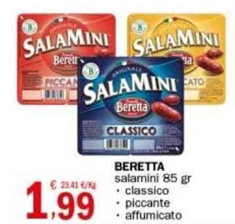 Crai BERETTA salamini 85 gr offerta
