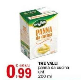 Crai TRE VALLI panna da cucina uht 200 ml offerta