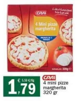 Crai CRAI 4 mini pizze margherita 320 gr offerta