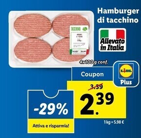 Lidl Hamburger di tacchino offerta