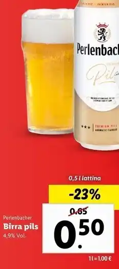 Lidl Perlenbacher birra pils offerta