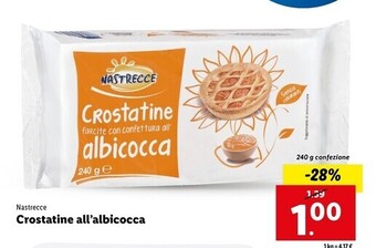 Lidl Nastrecce crostatine all'albicocca offerta