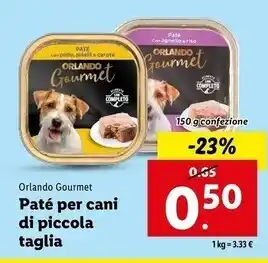 Lidl Orlando gourmet - paté per cani di piccola taglia offerta