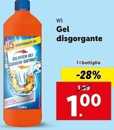 Lidl W5 gel disgorgante offerta