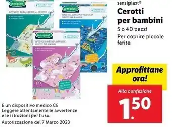 Lidl Sensiplast cerotti per bambini offerta