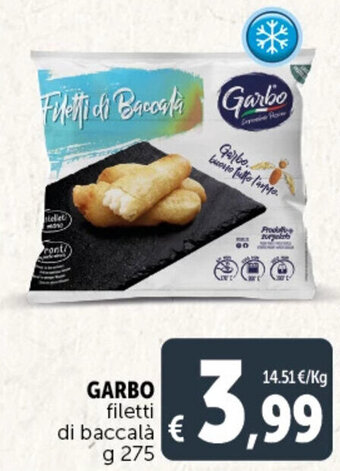 Deco Supermercati GARBO filetti di baccalà g 275 offerta