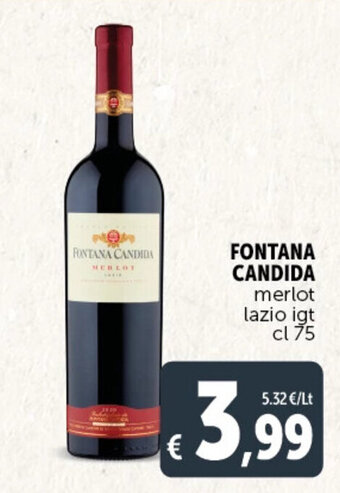 Deco Supermercati FONTANA CANDIDA merlot lazio igt cl 75 offerta