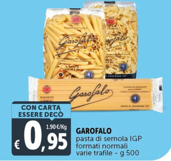 Deco Supermercati GAROFALO pasta di semola IGP formati normali varie trafile g 500 offerta
