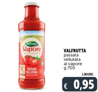 Deco Supermercati VALFRUTTA passata vellutata al vapore g 700 offerta