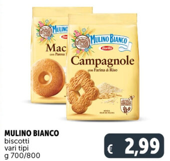 Deco Supermercati MULINO BIANCO biscotti vari tipi g 700/800 offerta