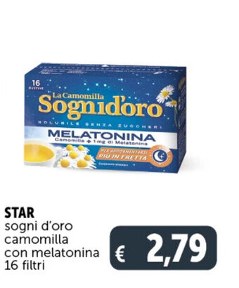 Deco Supermercati STAR sogni d'oro camomilla con melatonina 16 filtri offerta