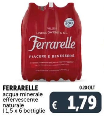 Deco Supermercati FERRARELLE acqua minerale effervescente naturale l 1,5 x 6 bottiglie offerta