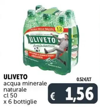 Deco Supermercati ULIVETO acqua minerale naturale cl 50 x 6 bottiglie offerta