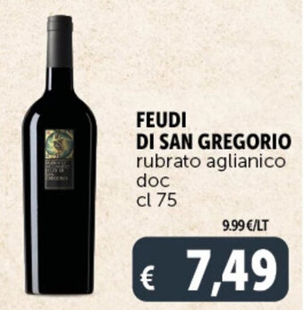 Deco Supermercati FEUDI DI SAN GREGORIO rubrato aglianico doc cl 75 offerta
