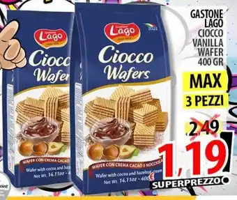 Il Genio Supermercato GASTONE LAGO CIOCCO VANILLA WAFER 400 gr offerta