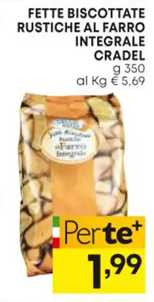 Panorama FETTE BISCOTTATE RUSTICHE AL FARRO INTEGRALE CRADEL g 350 offerta