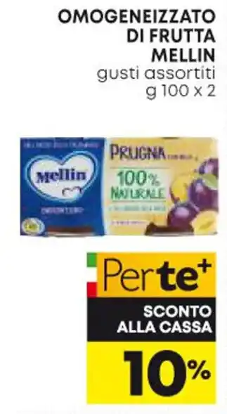Panorama OMOGENEIZZATO DI FRUTTA MELLIN gusti assortiti g 100 x 2 offerta