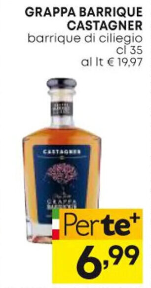 GRAPPA BARRIQUE CASTAGNER barrique di ciliegio cl 35