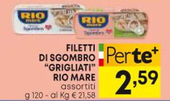 Panorama FILETTI DI SGOMBRO "GRIGLIATI" RIO MARE assortiti g 120 offerta
