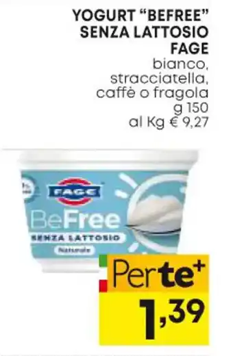 Panorama YOGURT "BEFREE" SENZA LATTOSIO FAGE g 150 offerta
