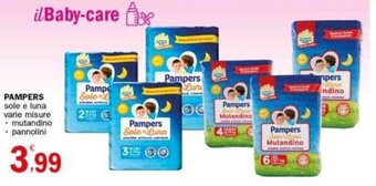 Crai PAMPERS sole e luna varie misure offerta