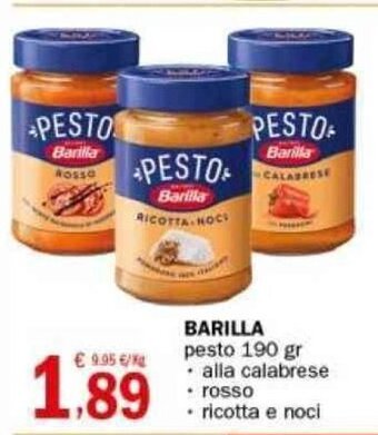 Crai BARILLA pesto 190 gr offerta