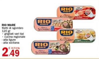 Crai RIO MARE filetti di sgombro 120 gr offerta