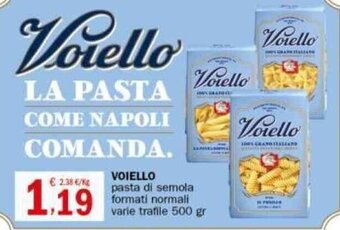 Crai VOIELLO pasta di semola formati normali varie trafile 500 gr offerta