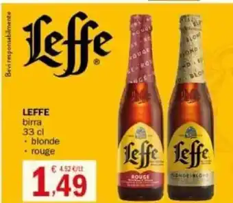 Crai LEFFE birra 33 cl blonde rouge offerta