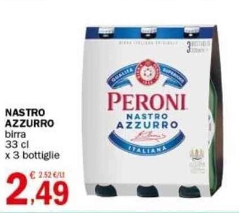Crai NASTRO AZZURRO birra 33 cl x 3 bottiglie offerta